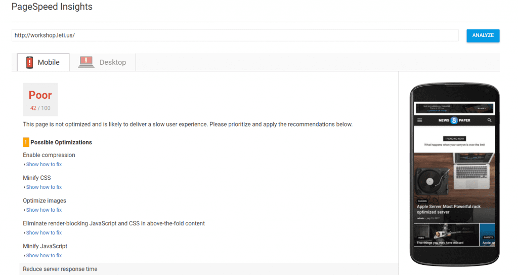 pagepeed-insights- mobile