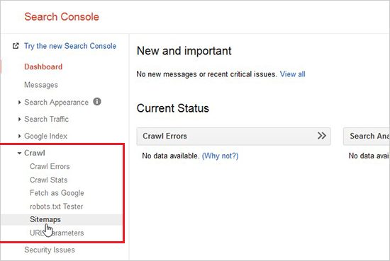 Cập nhật sơ đồ trang lên Google Search Console