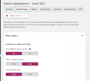 Search Appearance - Yoast SEO