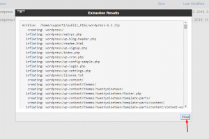 close extract - extract the backup file