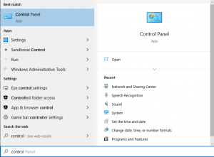 control panel - fix site can't be reached