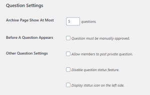 Question Settings