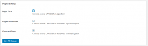 Display Settings - limiting WordPress registration spam