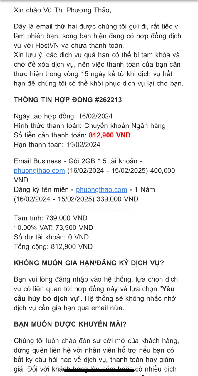 email thong bao gia han