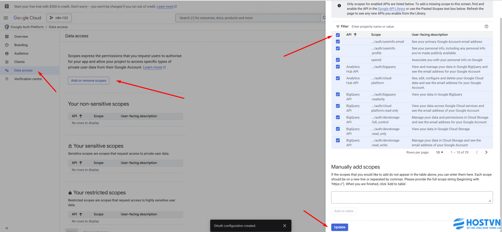 Kết nối n8n với Google Sheets