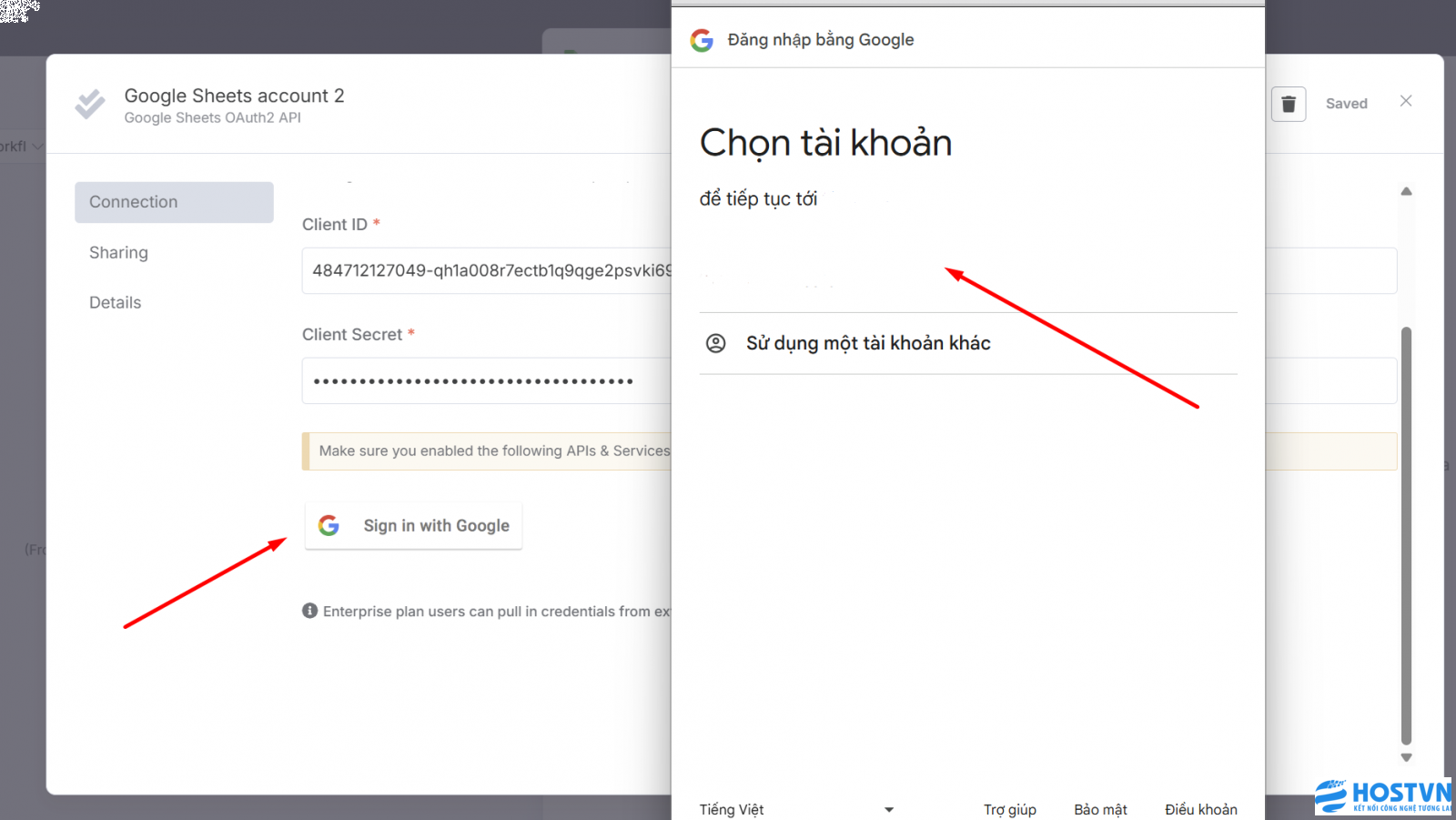 Kết nối n8n với Google Sheets